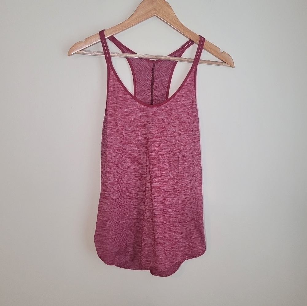 Lululemon 105 Singlet Heathered Cranberry Tank Top Size 6 - Picture 4 of 9